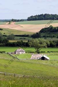 A distant view of North Leigh Roman Villa