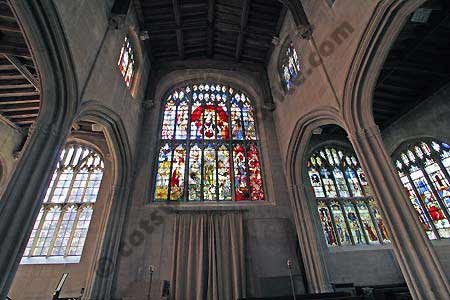Stained glass windows in St MAry's church Fairford