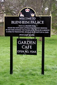 Blenheim Palace sign