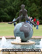 Fountain on the west terrace of the Cotswold Wildlife Park