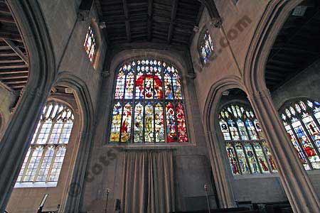 Stained glass windows in St Mary's church Fairford